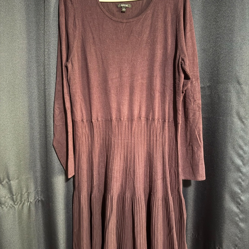 Apt. 9 Women's Burgundy Long Sleeve Dress
